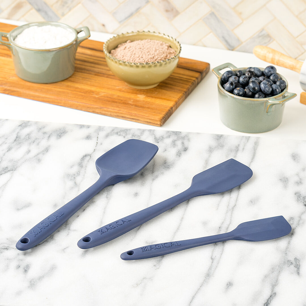 9 Blue Silicone Jar Spatulas 2pk by STIR